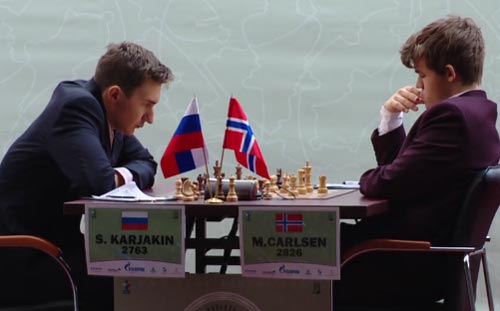 Sergey Karjakin against Magnus Carlsen
