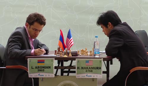 Levon Aronian against Hikaru Nakamura
