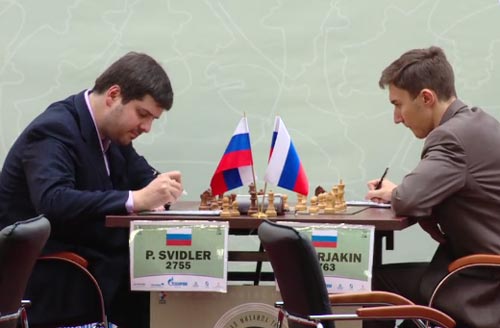 Peter Svidler against Sergey Karjakin