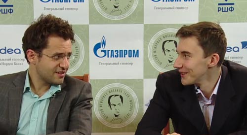 Levon Aronian against Sergey Karjakin