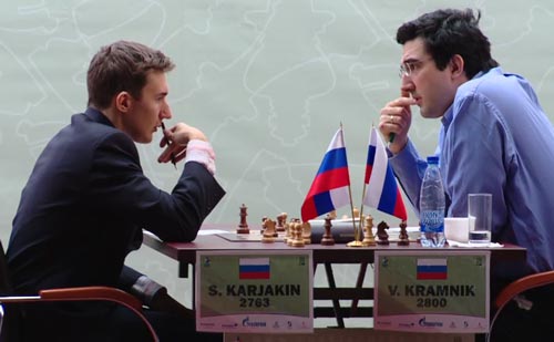 Sergey Karjakin against Vladimir Kramnik
