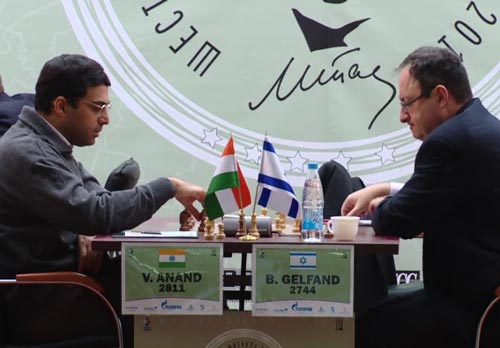 Viswanathan Anand against Boris Gelfand.