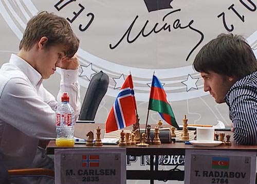 Magnus Carlsen against Teimour Radjabov