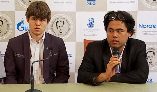 Carlsen and Nakamura press conference