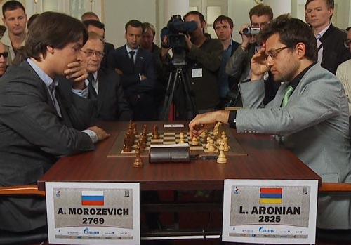 Morozevich and Aronian in Round 8.