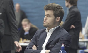 Carlsen before his final round game against Ding Liren. Photo © 