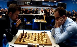 Magnus Carlen beat Pavel Eljanov in Round 7. Photo © 