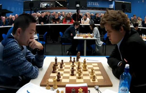 Wei Yi lost to Magnus Carlsen in Round 4. Photo © 