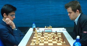 Giri vs Carlsen in Round 4. Photo © 