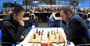 Wei Yi lost to Shakhriyar Mamedyarov in Round 7. Photo © 