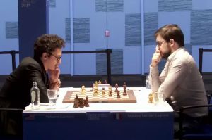 Fabiano Caruana beat MVL in Round 7. Photo © 