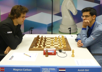 Carlsen-Aronian in Tata Steel Masters Round 1
