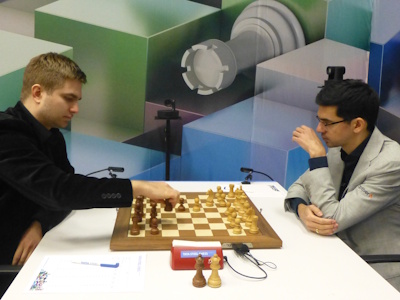 Giri vs Sarana Tata Steel 2025 Round 5 Photo © Michiel Abeln.