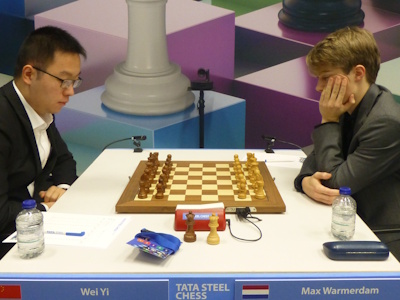 Warmerdam vs Wei Yi Tata Steel 2025 Round 8 Photo © Michiel Abeln.