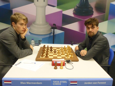 Jorden Van Foreest vs Max Warmerdam Tata Steel 2025 Round 9 Photo © Michiel Abeln.