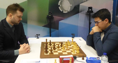 Tata Steel Round 12 Erdogmus-Fedoseev Photo &copy; Michiel Abeln.