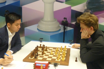 Tata Steel Round 12 Keymer-Nguyen Photo &copy; Michiel Abeln.