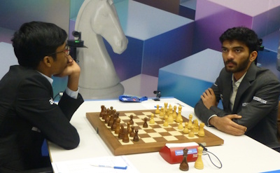 Gukesh-Praggnanandhaa Tata Steel Round 4 Photo &copy; Michiel Abeln.