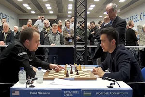 Niemann and Abdusattorov discuss their round 5 draw. Photo &copy; Tata Steel Chess