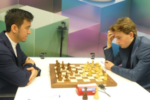 Abdusattorov beat Keymer with the black pieces in Round 7. Photo &copy; Michiel Abeln