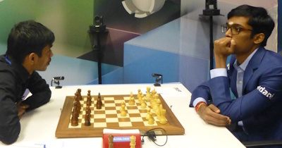 Tata Steel Round 9 Praggnanandhaa-Aravindh Photo &copy; Michiel Abeln.