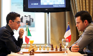 Caruana against Bacrot Round 6. Photo © 