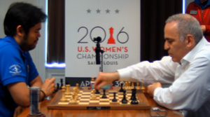 Nakamura vs Kasparov. Photo © 