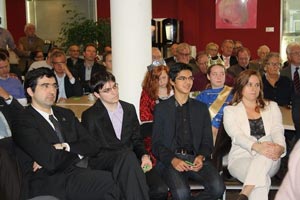 Kramnik, Vachier, Giri and Polgar at the opening ceremony. Photo © 