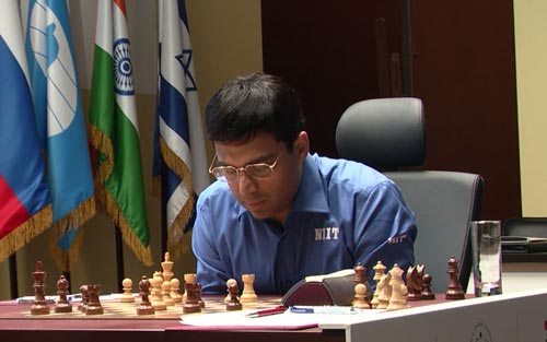 World Chess Champion Anand deep in thought