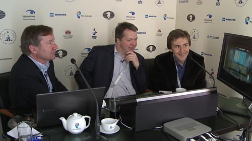 Dirk Jan ten Geuzendam, Nigel Short and Sergey Karjakin