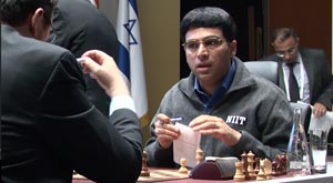 Anand was unable to set Gelfand any difficult problems in Game 5. Photo © 