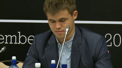 Magnus Carlsen seemed to want to be somewhere else