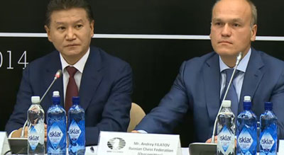 FIDE President Kirsan Ilyumzhinov and Russian Chess Federation President Andrey Filatov