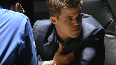Carlsen seemed to be briefly disturbed