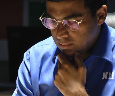 Anand looked focused during game 5. Photo © 