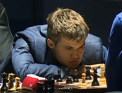 Magnus Carlsen has been using an eye level view a few times in this match