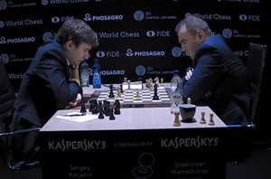 Karjakin eventually lost to Mamedyarov in the final game of round 1 to finish. Photo © 