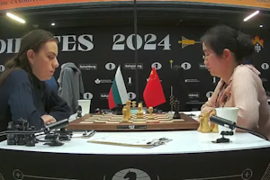 Nurgyul Salimova came very close to beating the leader Tan Zhongyi. Photo ©