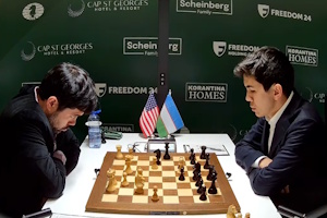Hikaru Nakamura lost to Javokhir Sindarov. Photo &copy; 