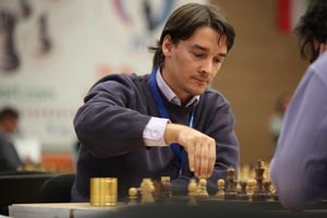 Alexander Morozevich plays Alexander Grischuk in the most exciting Round 3 pairing. Photo © 