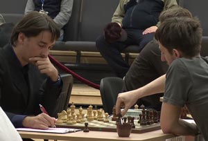 Morozevich in game two of his match against Grischuk. He impulsively offered a draw after 12 moves to be eliminated. Photo © 