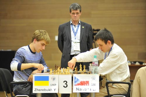 Time for Yaroslov Zherebukh to go home after elimination by David Navara but his reputation is made