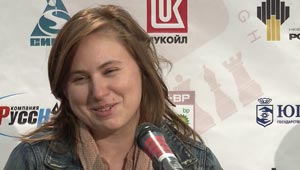 Judit Polgar was pretty relieved to get through against Dominguez. Photo © 