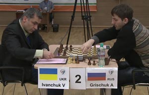 Ivanchuk held Grischuk in the French in the slightly more interesting game of the day. Photo © 