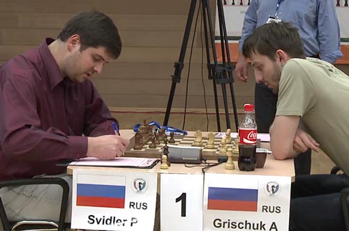 Svidler won with black against Grischuk