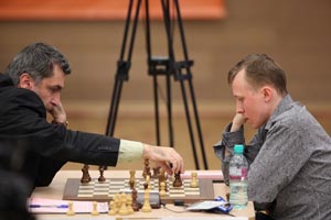 Ivanchuk had the better of the opening with black in game two and with some help from Ponomariov took the lead. Photo © 