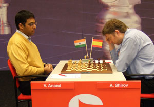 Anand defeated Shirov to record his first win, but he wasn't convincing. Photo © Mark Crowther