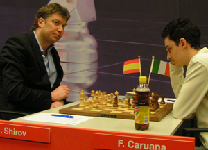 Alexei Shirov went to 2/2 with a win over Fabiano Caruana. Photo © Michiel Abeln.