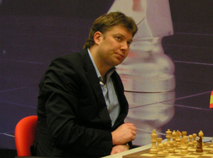 Alexei Shirov leads on 3/3. Photo © Michiel Abel n