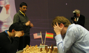 Hikaru Nakamura defeated Alexei Shirov in Round 7. Photo © Michiel Abeln.